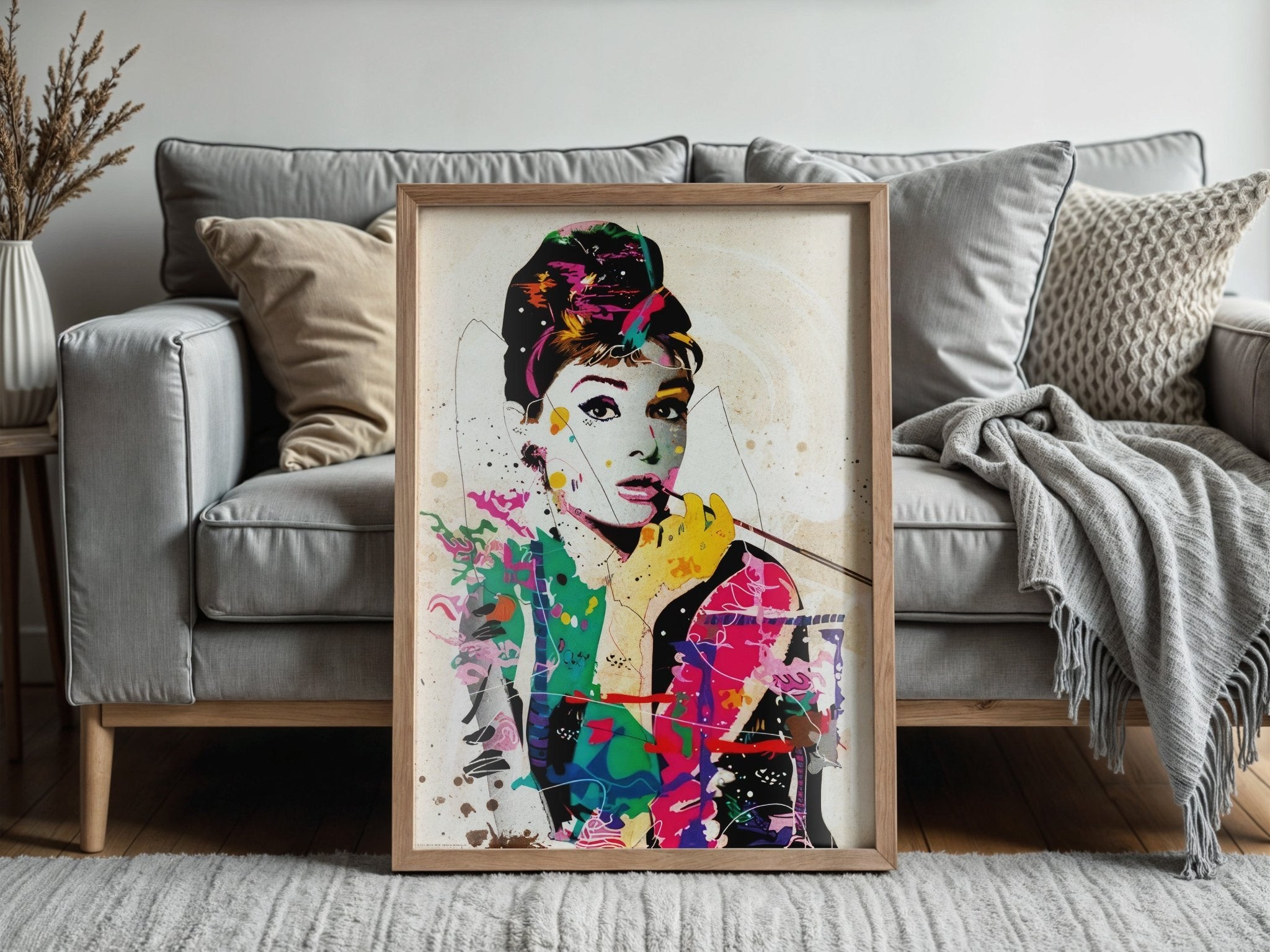 Audrey Hepburn | Graffiti Pop Wall Art Print - Print