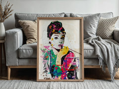 Audrey Hepburn | Graffiti Pop Wall Art Print - Print