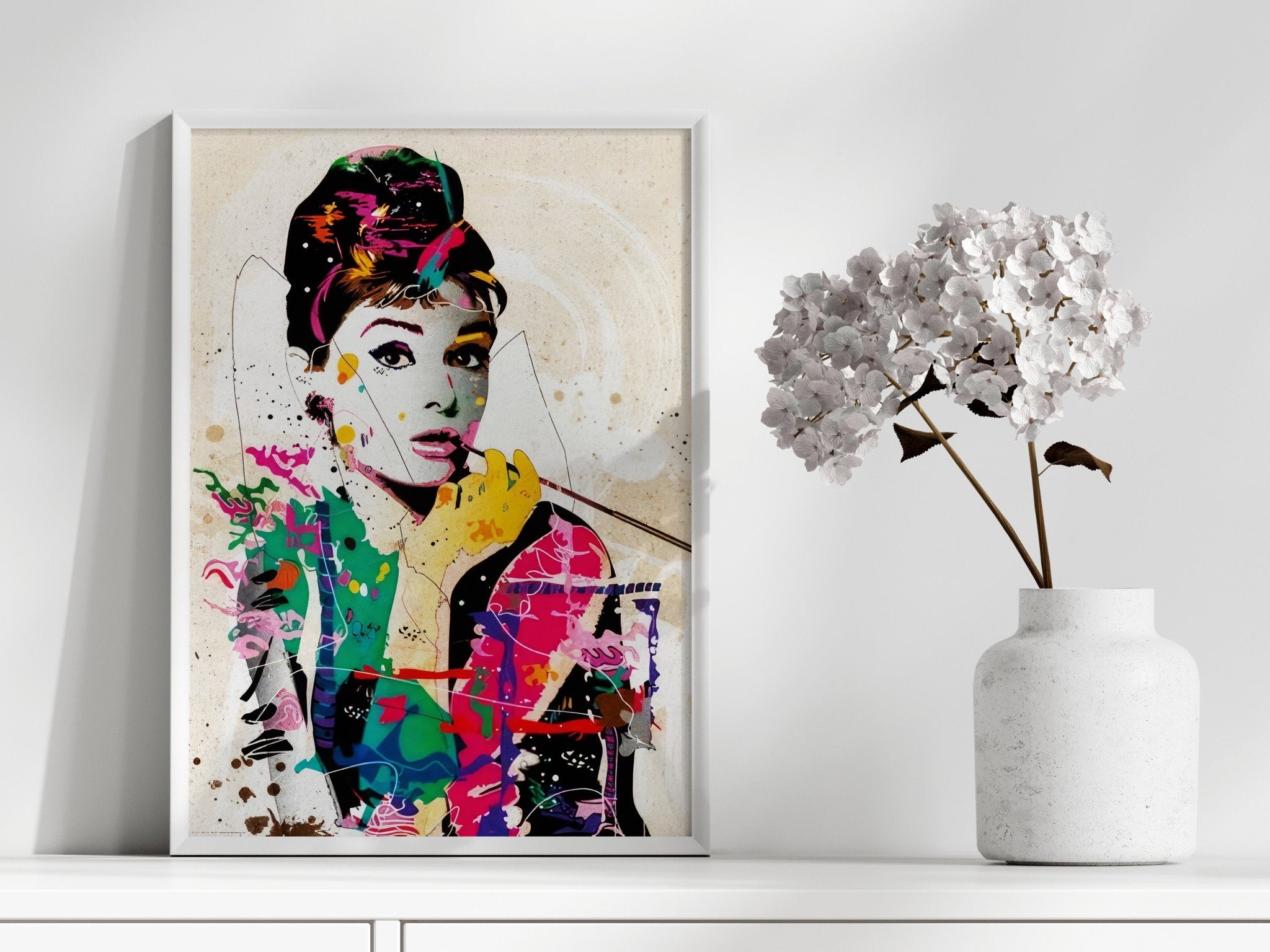 Audrey Hepburn | Graffiti Pop Wall Art Print - Print