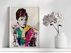 Audrey Hepburn | Graffiti Pop Wall Art Print - Print