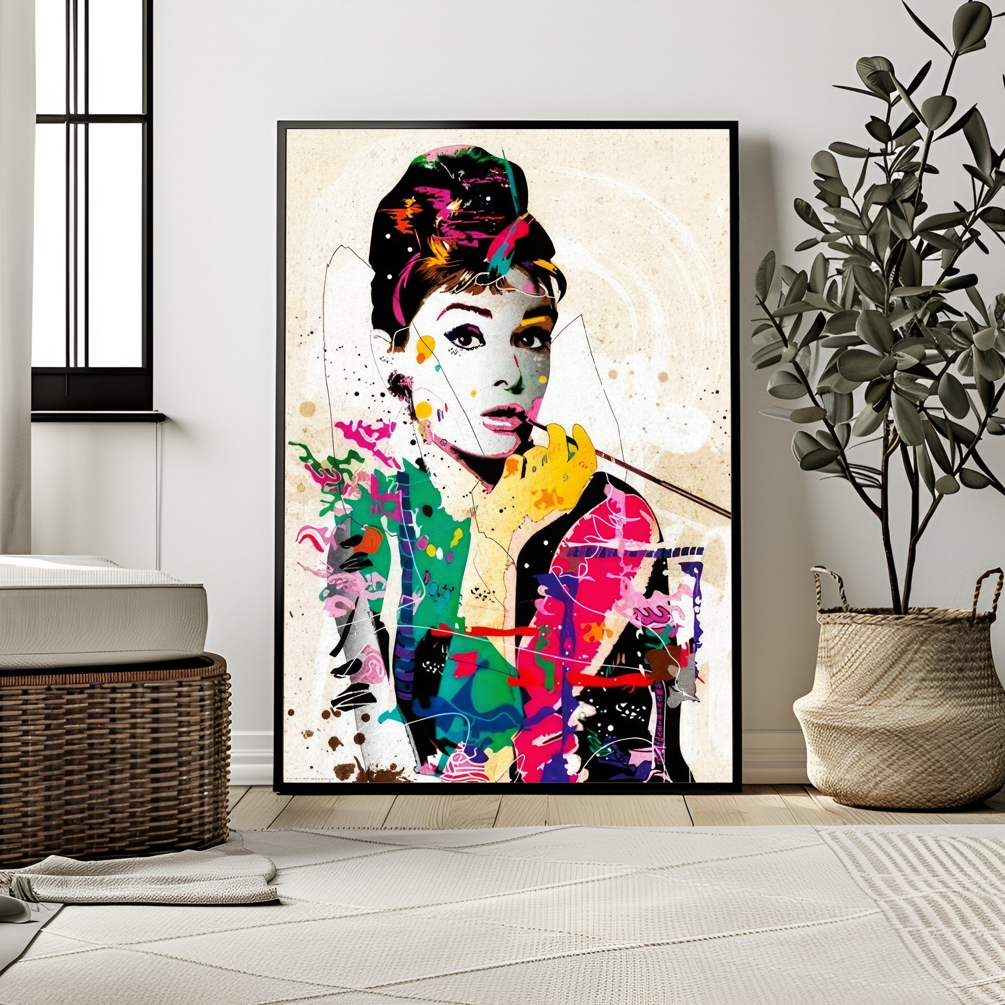 Audrey Hepburn | Graffiti Pop Wall Art Print - Print
