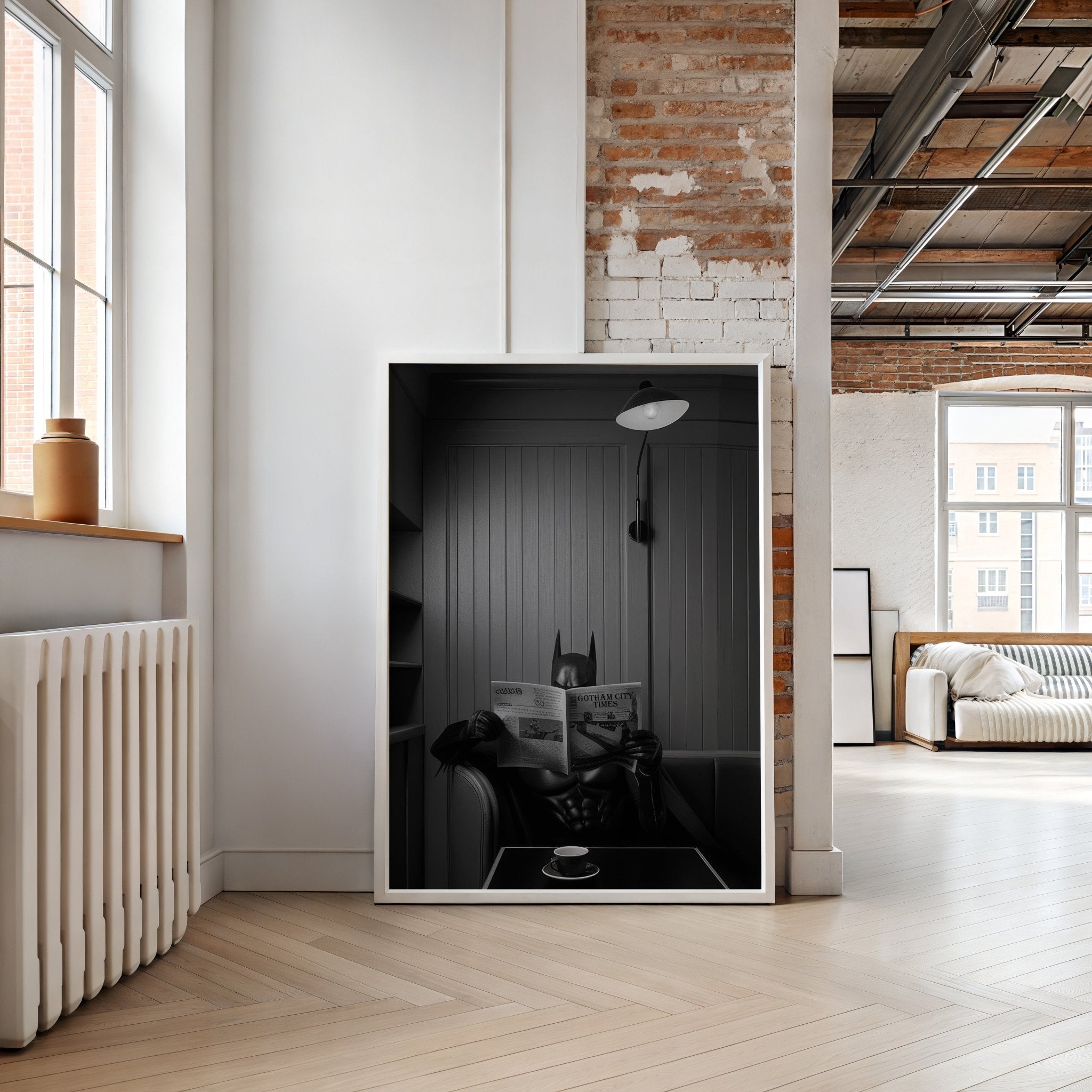 Batman Coffee Break | Quirky Fantasy Wall Art Print - Print