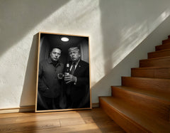 Donald Trump & Elon Musk | Satire Doorbell Cam Wall Art Print