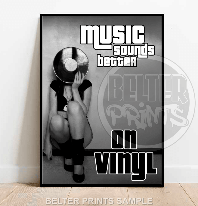 music on vinyl wall art, vinyl record poster, retro music quote print