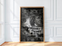 No Money No Funny | Graffiti Dollar Wall Art Print