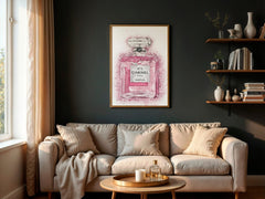 Chanel No. 5 Pink Wall Art | Glamorous Fashion Icon Poster | Bold Luxury Style Print