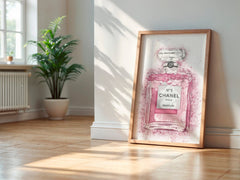 Chanel No. 5 Pink Wall Art | Glamorous Fashion Icon Poster | Bold Luxury Style Print