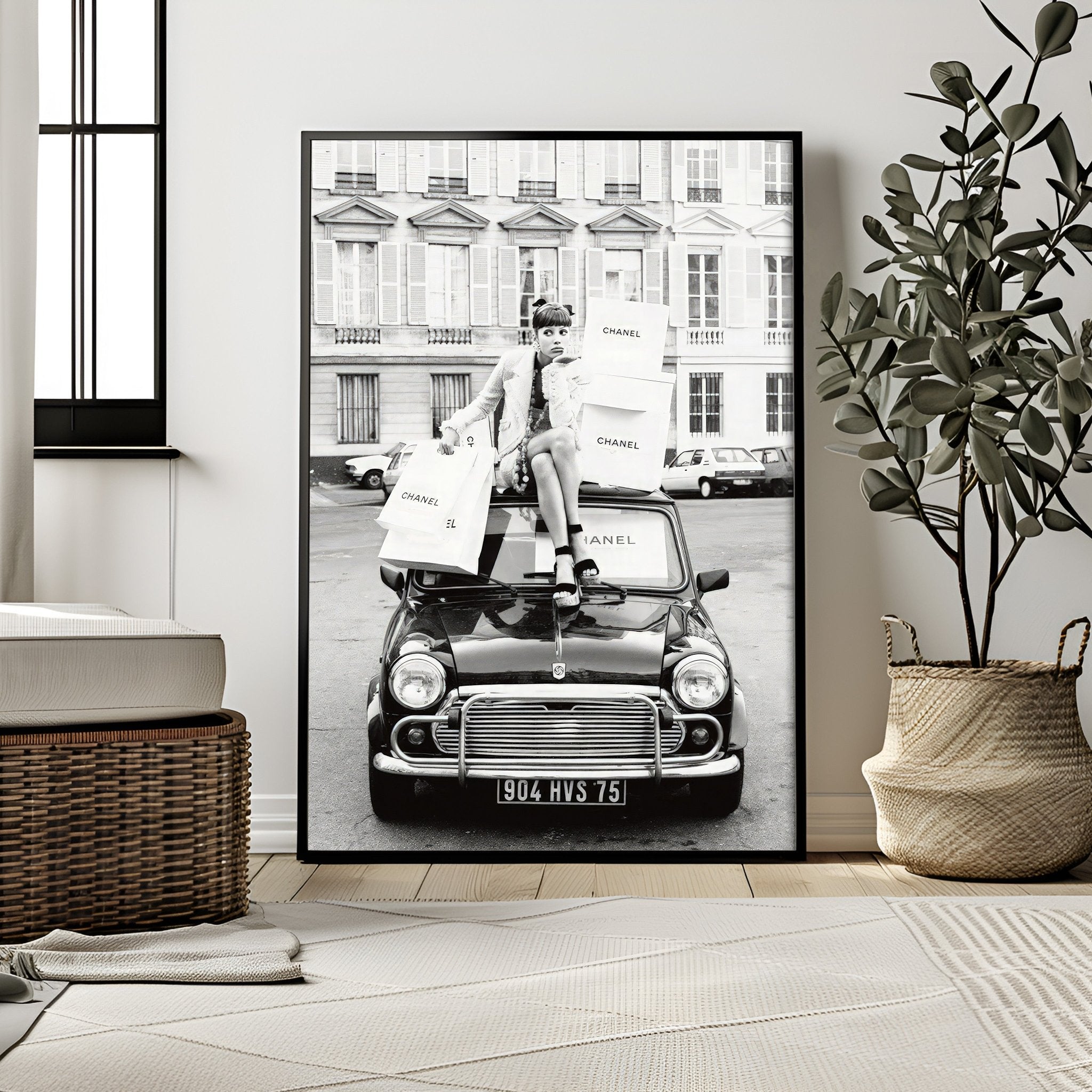 black-and-white-chanel-car-wall-art-print