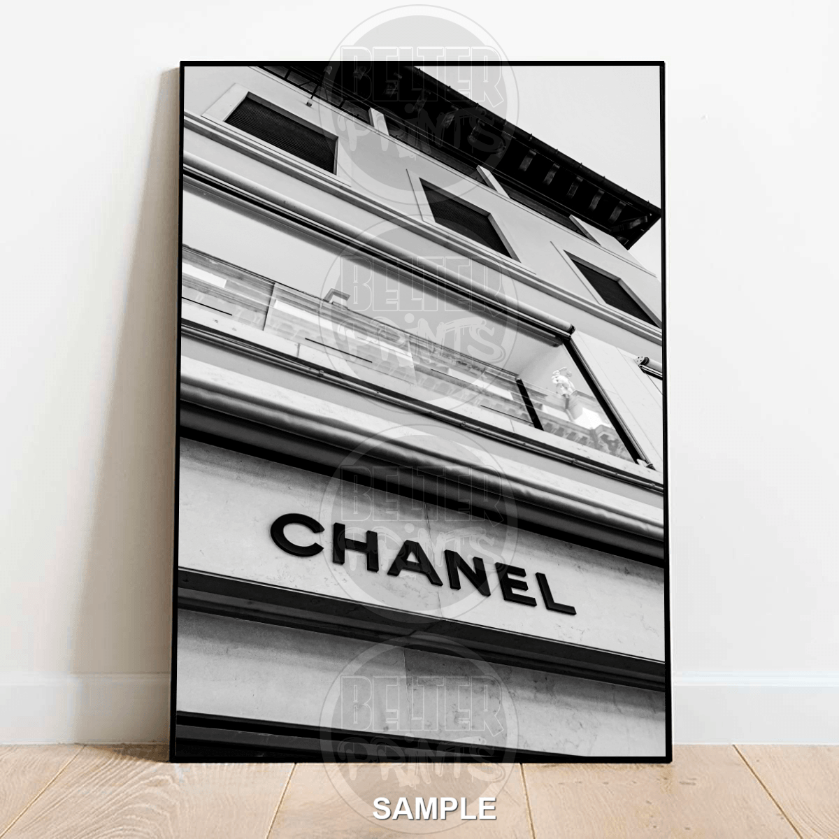 chanel wall art, paris fashion poster, black white fashion print