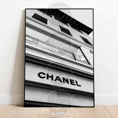chanel wall art, paris fashion poster, black white fashion print