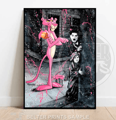 Charlie Chaplin Graffiti | Pink Panther Urban Art Print - Print