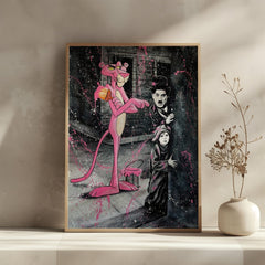 Charlie Chaplin Graffiti | Pink Panther Urban Art Print - Print