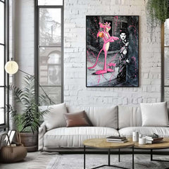 Charlie Chaplin Graffiti | Pink Panther Urban Art Print - Print