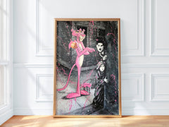 Charlie Chaplin Graffiti | Pink Panther Urban Art Print - Print