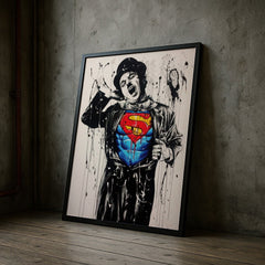 Charlie Chaplin Superman | Bold Modern Street Hero Wall Art
