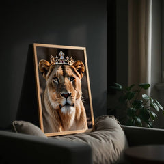 Crowned Lioness | Royal Wildlife Wall Art Print - Print