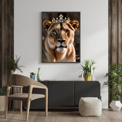 Crowned Lioness | Royal Wildlife Wall Art Print - Print