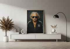 Einstein Street Genuis | Funny Urban Scientist Wall Art Print