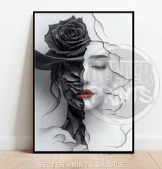 ethereal-black-white-woman-rose-wall-art-print