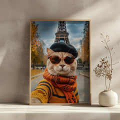 stylish-cat-wall-art-in-paris-animal-poster