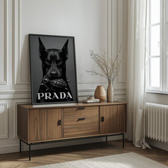 Fierce Doberman | Prada Grenade Designer-Inspired Wall Art Print