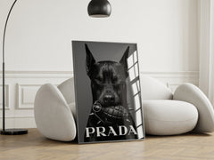 Fierce Doberman | Prada Grenade Designer-Inspired Wall Art Print