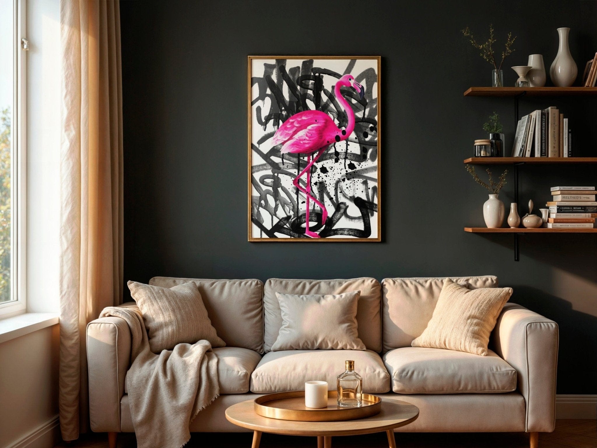 Flamingo Drip | Graffiti Spray Wall Art Print - Print