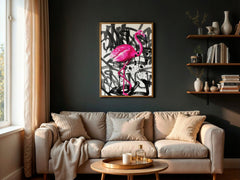 Flamingo Drip | Graffiti Spray Wall Art Print - Print