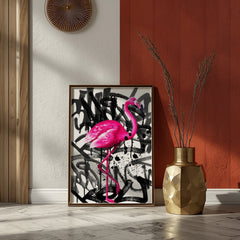 Flamingo Drip | Graffiti Spray Wall Art Print - Print