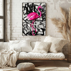 Flamingo Drip | Graffiti Spray Wall Art Print - Print