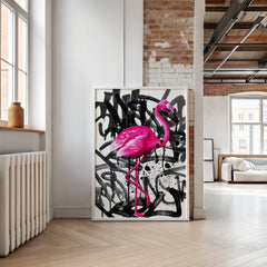 Flamingo Drip | Graffiti Spray Wall Art Print - Print