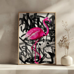 Flamingo Drip | Graffiti Spray Wall Art Print - Print