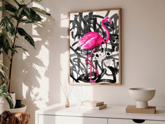 Flamingo Drip | Graffiti Spray Wall Art Print - Print