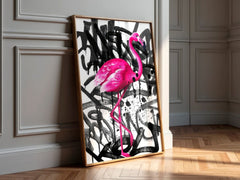 Flamingo Drip | Graffiti Spray Wall Art Print - Print