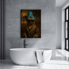 French Bulldog In Luxury Robe | Funny Dog Wall Art Print