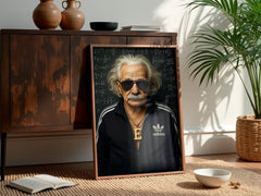 Einstein Street Genuis | Funny Urban Scientist Wall Art Print