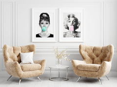 Hepburn X Marilyn | Iconic Hollywood Duo Wall Art 2-Print Bundle