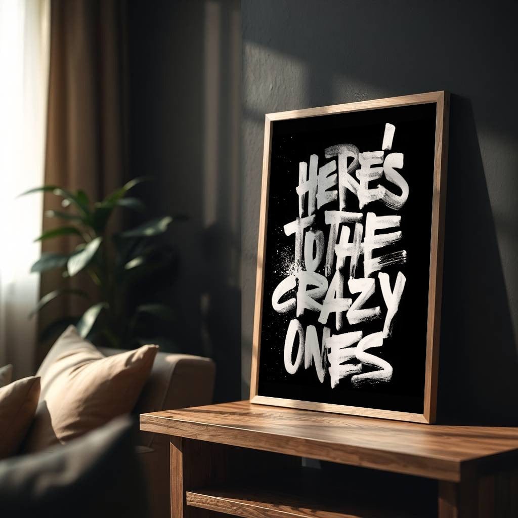 Here’s to the Crazy Ones | Typography Art Print - Print