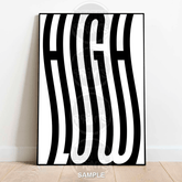 High/Low | Optical Illusion Typography Design - A4 – 21x29cm (8x12’’) - Print