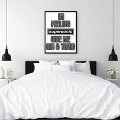 I'm Feeling Supersonic | Oasis Music Quote Wall Art Print