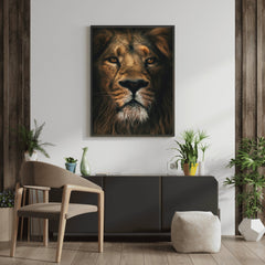 King’s Gaze | Lion Portrait Wall Art Print - Print