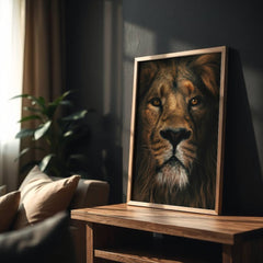 King’s Gaze | Lion Portrait Wall Art Print - Print