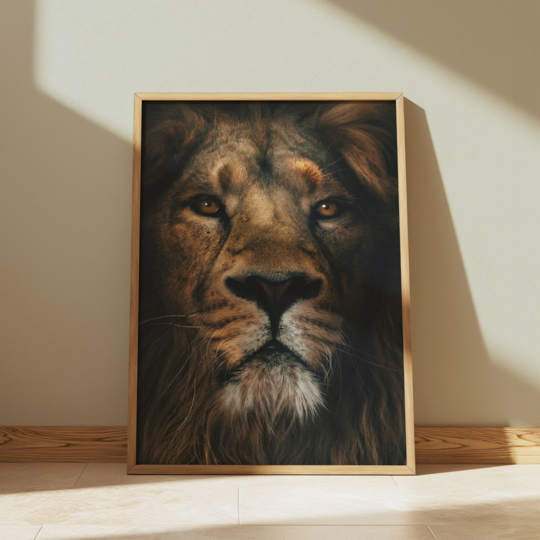 King’s Gaze | Lion Portrait Wall Art Print - Print