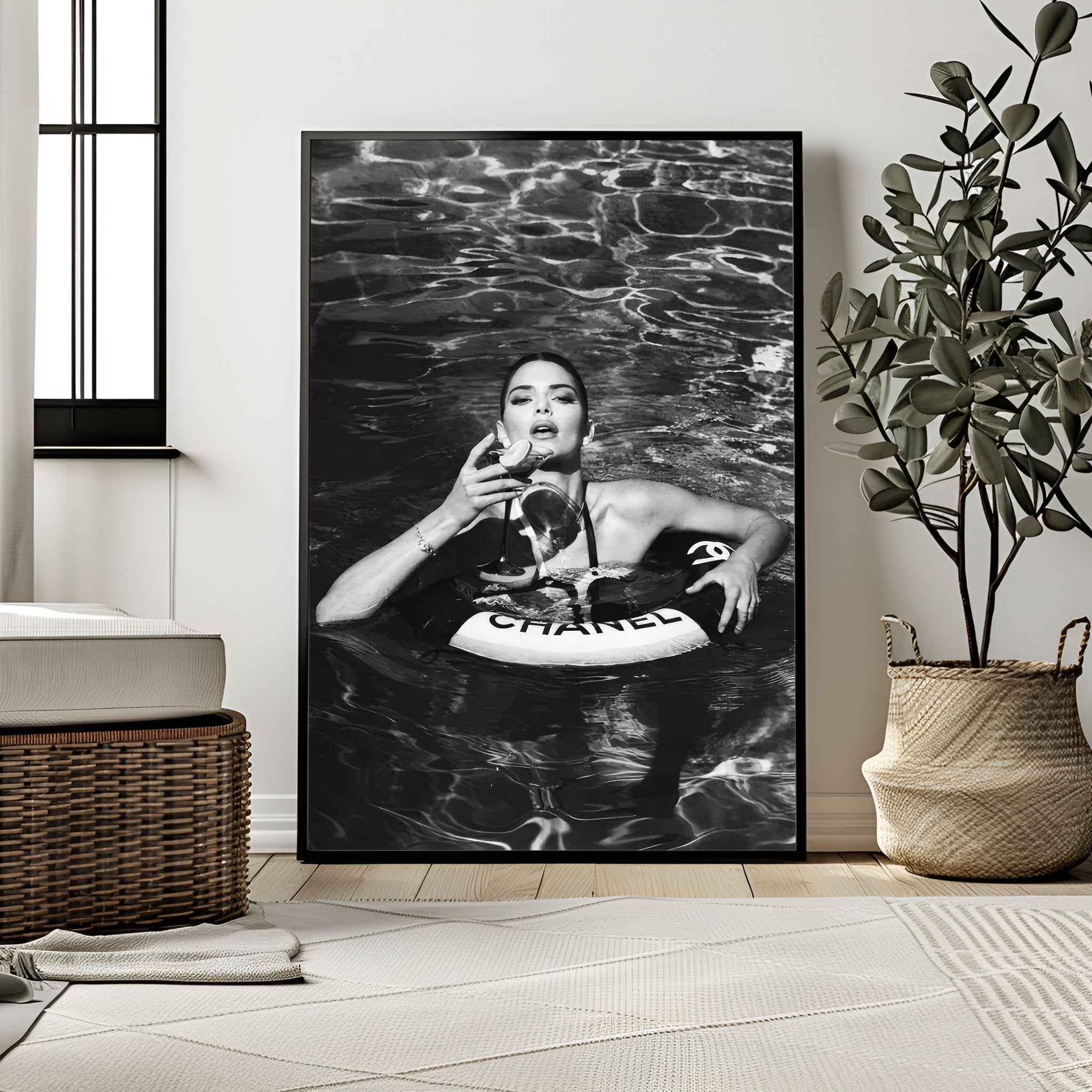 Kylie Jenner Chanel | Bold Pool Fashion Wall Art Print - Print