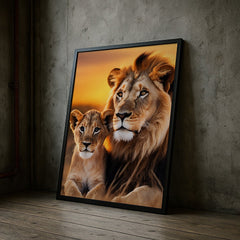 Legacy Bond | Lion & Cub Wall Art Print - Print