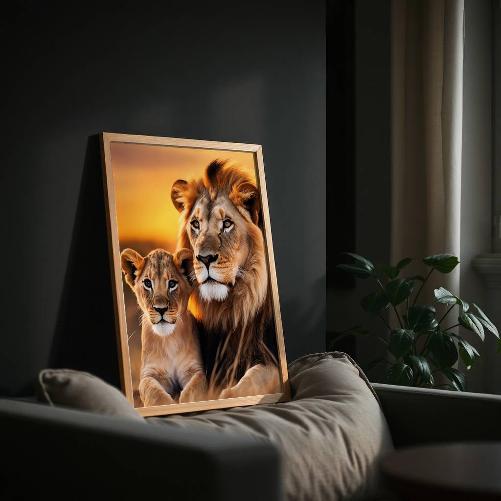 Legacy Bond | Lion & Cub Wall Art Print - Print