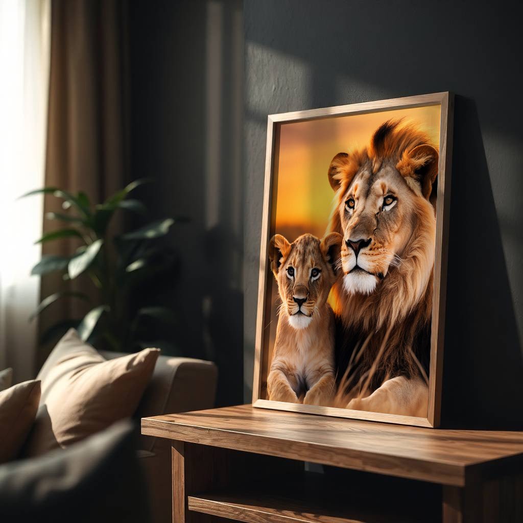 Legacy Bond | Lion & Cub Wall Art Print - Print