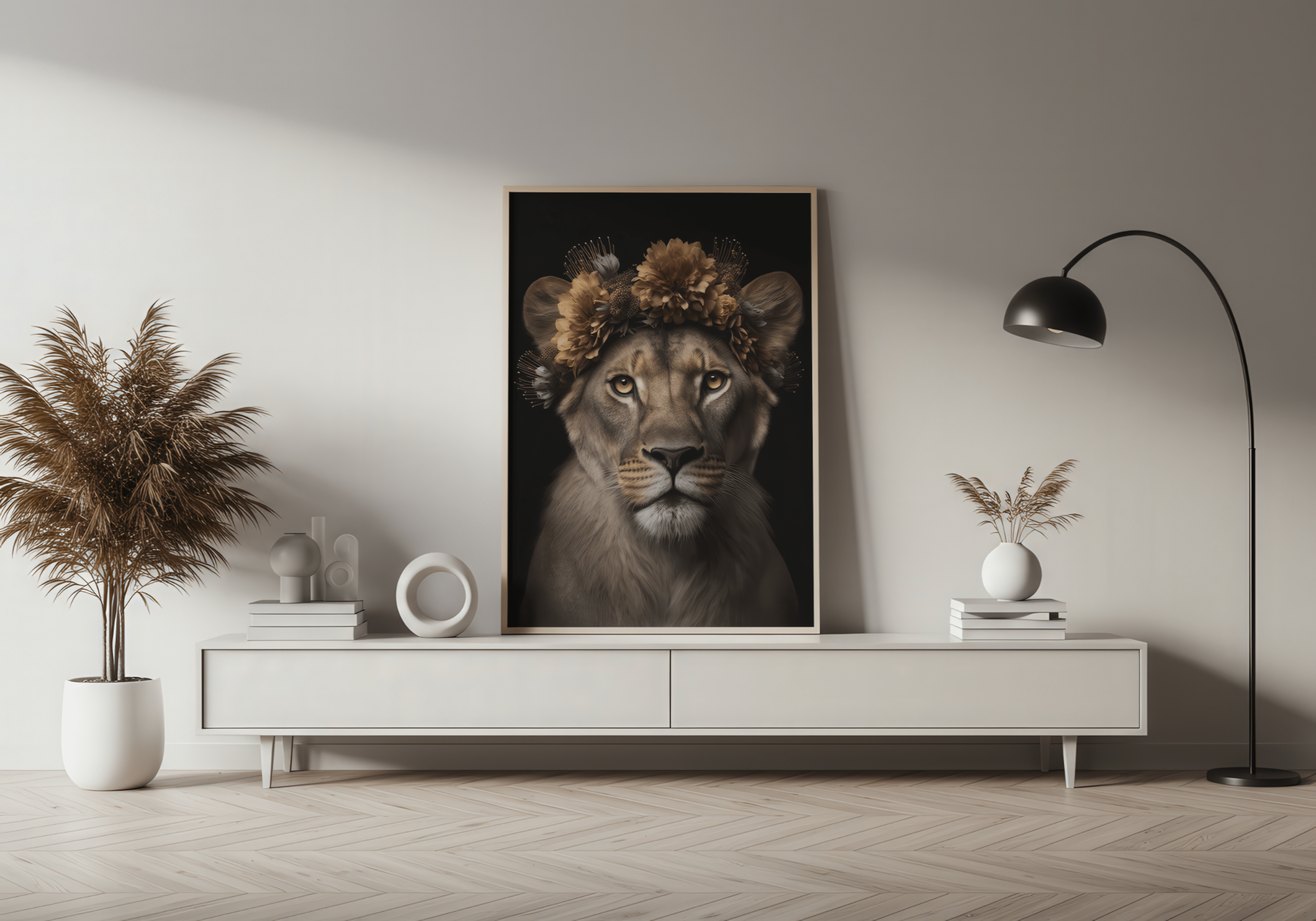 lion-floral-crown-animal-art-print-belter-prints
