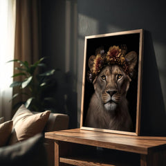 lion-wall-art-floral-headpiece-belter-prints