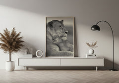 Lioness and Cub | Wildlife Wall Art Print - Print